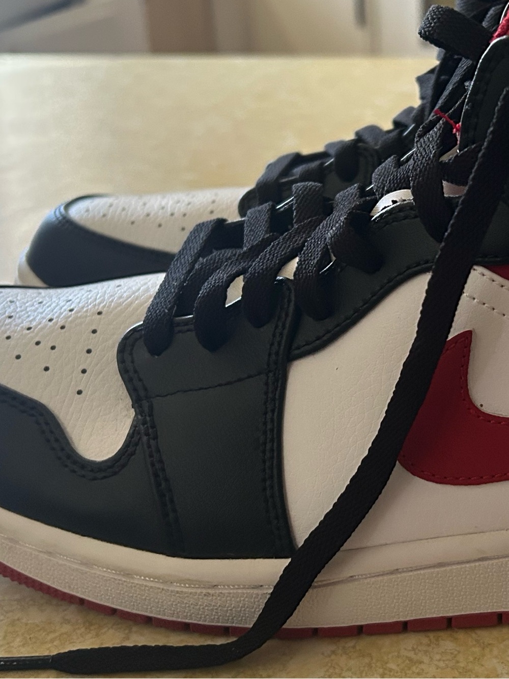 Nike Jordan White, Black & Red High-Top Sneakers US 11 - Picture 3 of 7